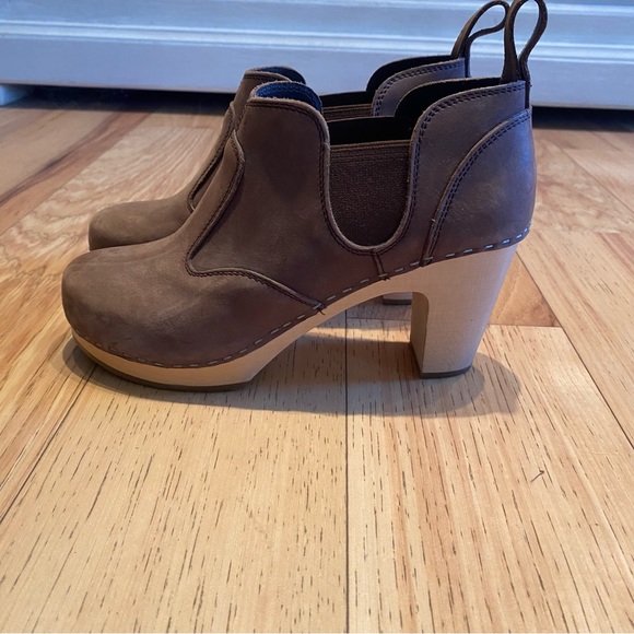 Swedish Hasbeens Shoes - Swedish Hasbeens Toffel Chelsea Boots Brown Slip-On Leather Size 37